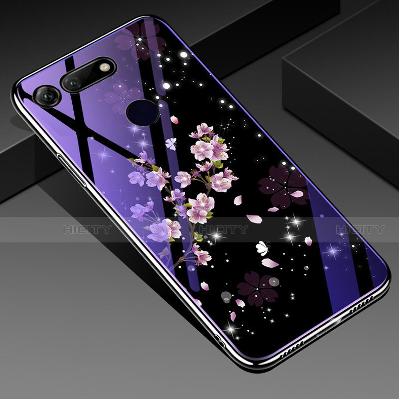 Coque Contour Silicone et Vitre Fleurs Miroir Etui Housse K01 pour Huawei Honor View 20 Plus