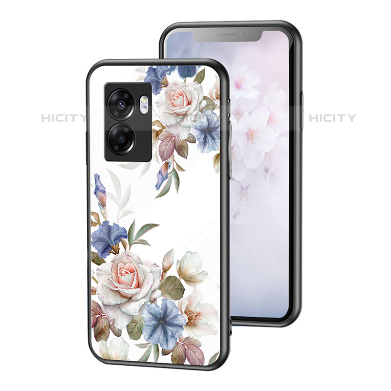 Coque Contour Silicone et Vitre Fleurs Miroir Etui Housse pour OnePlus Nord N300 5G Plus