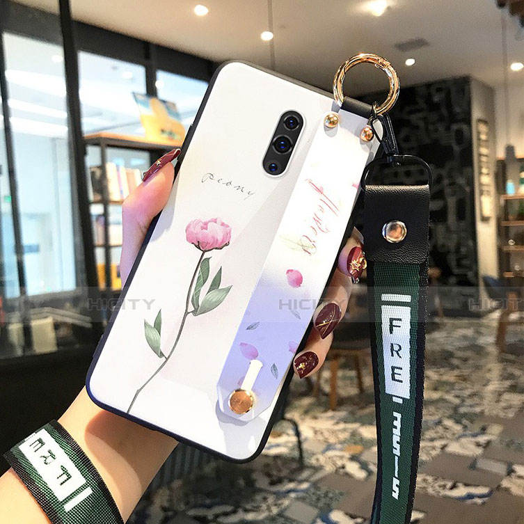 Coque Contour Silicone et Vitre Fleurs Miroir Etui Housse pour Oppo K3 Plus