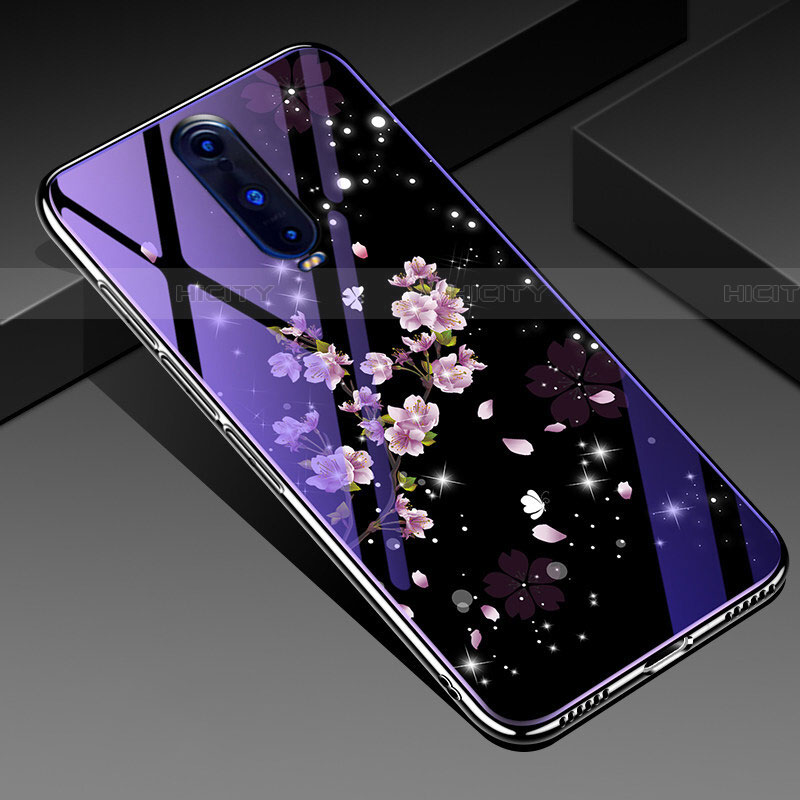 Coque Contour Silicone et Vitre Fleurs Miroir Etui Housse pour Oppo RX17 Pro Mixte Plus