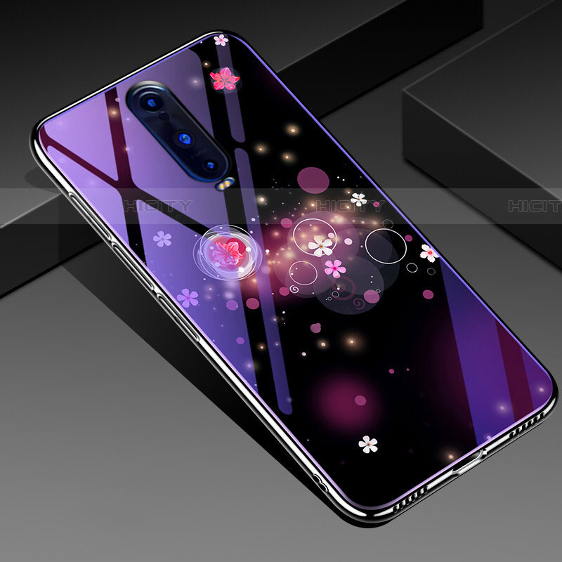 Coque Contour Silicone et Vitre Fleurs Miroir Etui Housse pour Oppo RX17 Pro Plus