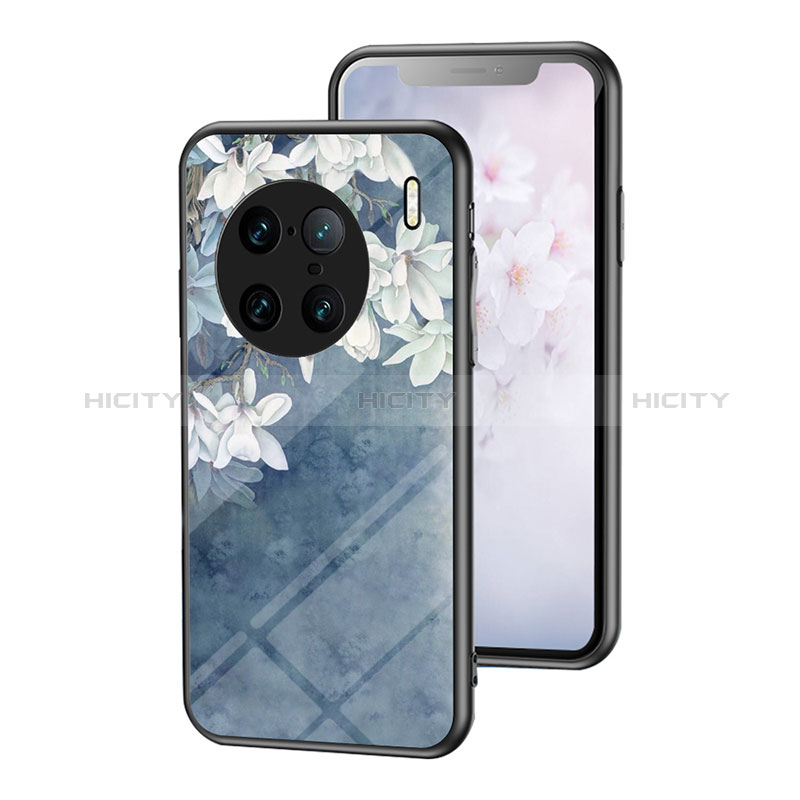 Coque Contour Silicone et Vitre Fleurs Miroir Etui Housse pour Vivo X90 Pro+ Plus 5G Plus