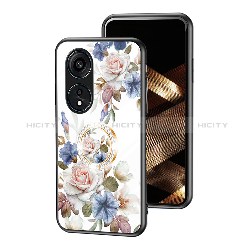 Coque Contour Silicone et Vitre Fleurs Miroir Etui Housse S01 pour Huawei Honor X5 Plus Blanc Plus