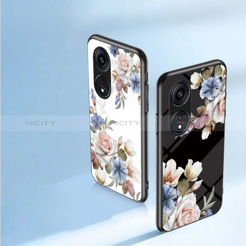 Coque Contour Silicone et Vitre Fleurs Miroir Etui Housse S01 pour Huawei Honor X5 Plus Plus