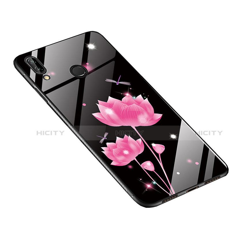 Coque Contour Silicone et Vitre Fleurs Miroir Etui Housse S01 pour Huawei Nova 3e Mixte Plus