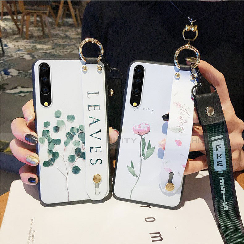 Coque Contour Silicone et Vitre Fleurs Miroir Etui Housse S01 pour Huawei P30 Plus