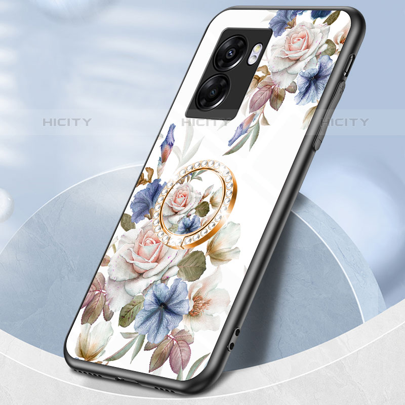 Coque Contour Silicone et Vitre Fleurs Miroir Etui Housse S01 pour OnePlus Nord N300 5G Plus