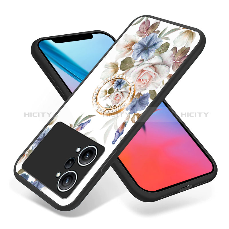 Coque Contour Silicone et Vitre Fleurs Miroir Etui Housse S01 pour Oppo K10 Pro 5G Plus