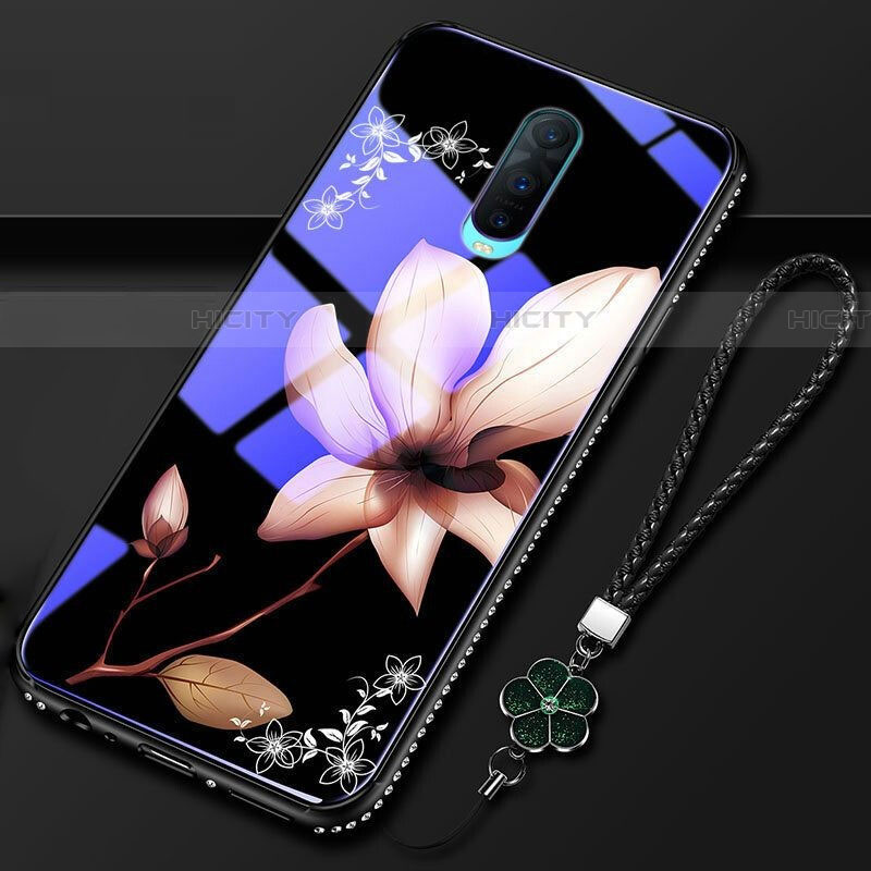 Coque Contour Silicone et Vitre Fleurs Miroir Etui Housse S01 pour Oppo RX17 Pro Plus