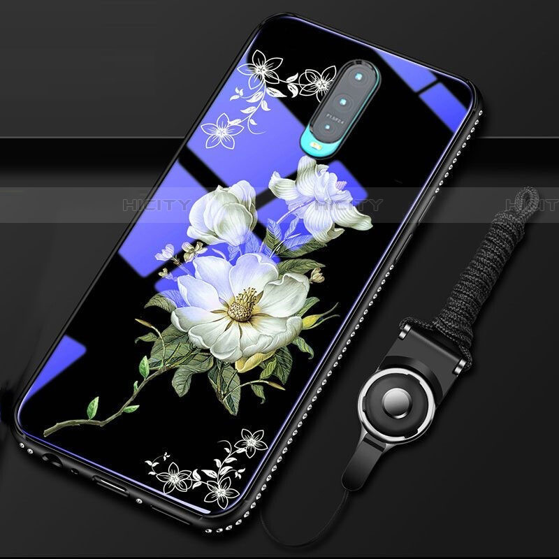 Coque Contour Silicone et Vitre Fleurs Miroir Etui Housse S01 pour Oppo RX17 Pro Plus