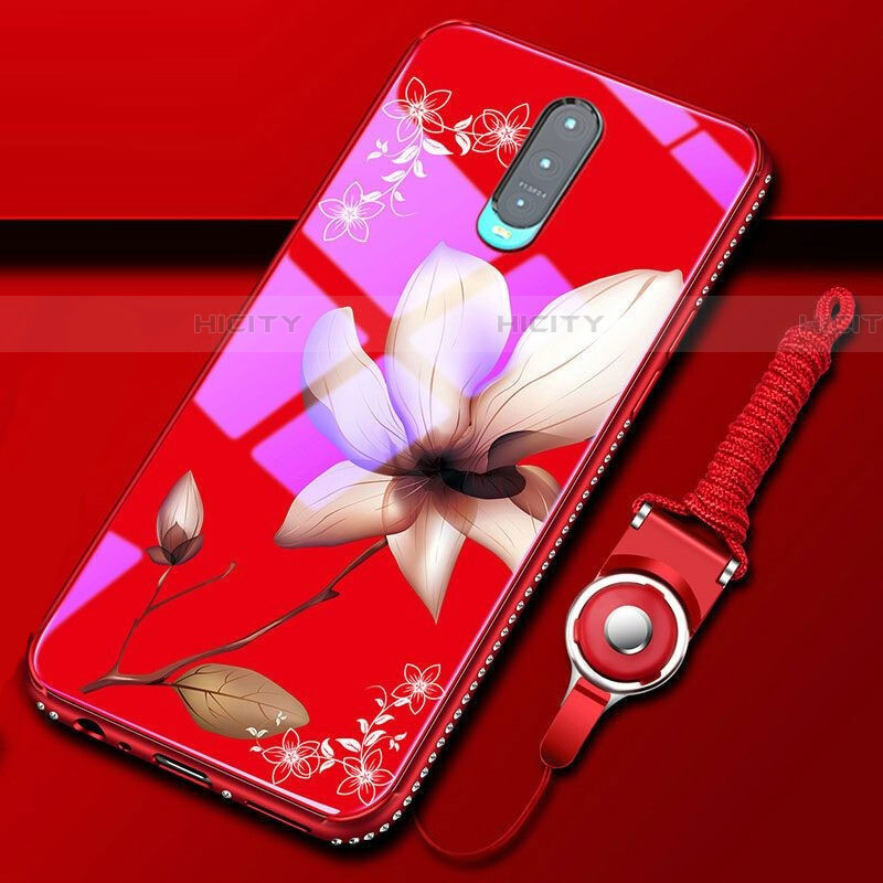 Coque Contour Silicone et Vitre Fleurs Miroir Etui Housse S01 pour Oppo RX17 Pro Plus