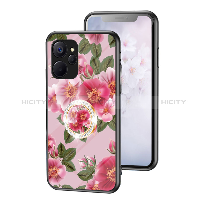 Coque Contour Silicone et Vitre Fleurs Miroir Etui Housse S01 pour Realme 10T 5G Plus