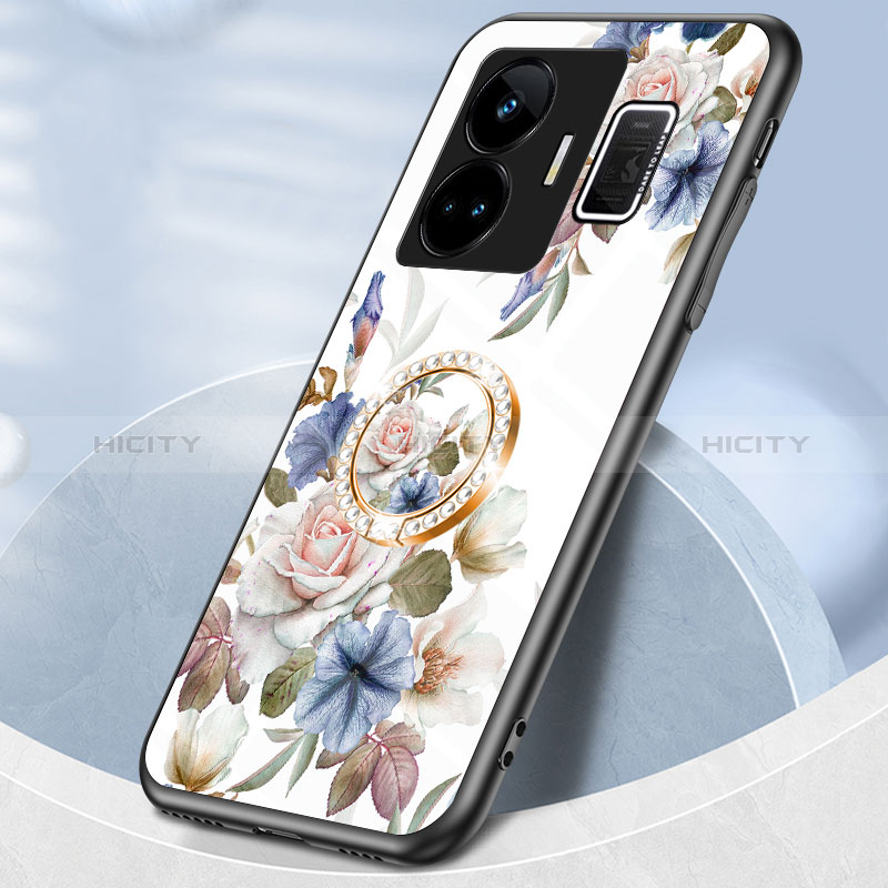 Coque Contour Silicone et Vitre Fleurs Miroir Etui Housse S01 pour Realme GT Neo5 240W 5G Plus