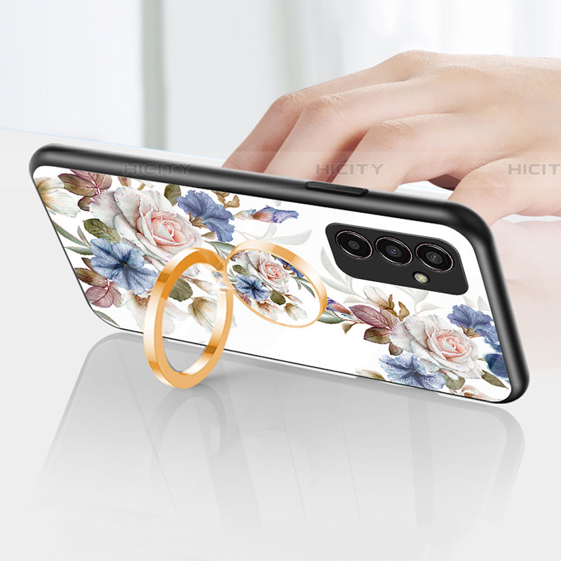 Coque Contour Silicone et Vitre Fleurs Miroir Etui Housse S01 pour Samsung Galaxy F13 4G Plus