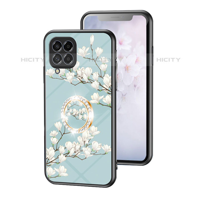 Coque Contour Silicone et Vitre Fleurs Miroir Etui Housse S01 pour Samsung Galaxy M53 5G Plus