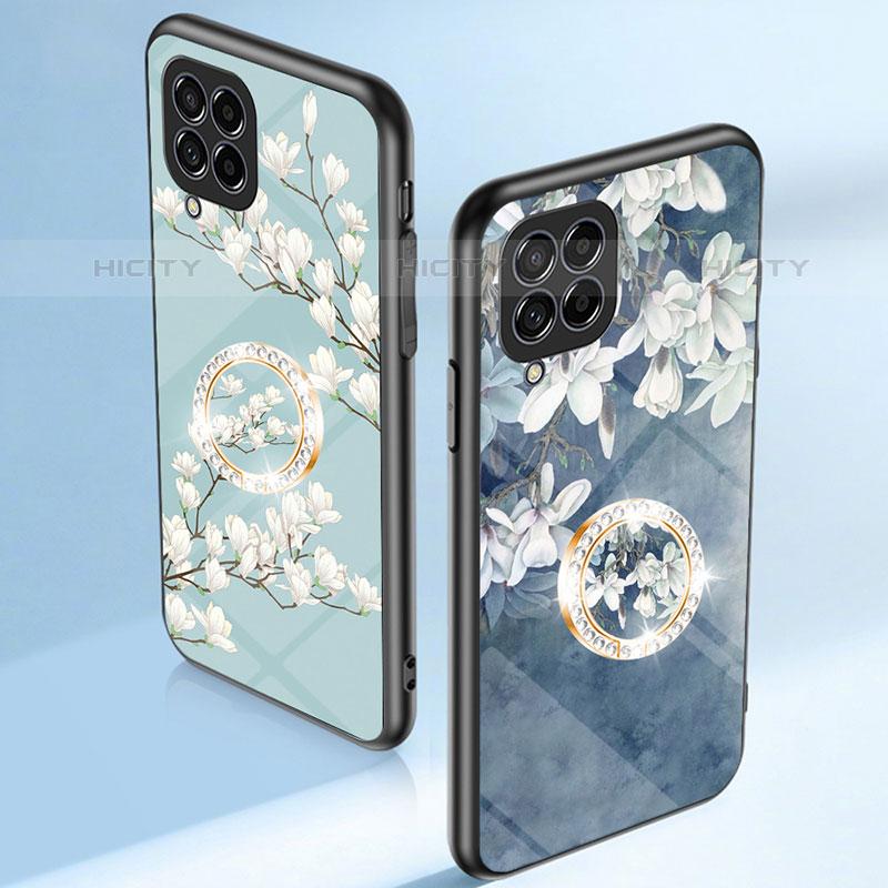 Coque Contour Silicone et Vitre Fleurs Miroir Etui Housse S01 pour Samsung Galaxy M53 5G Plus