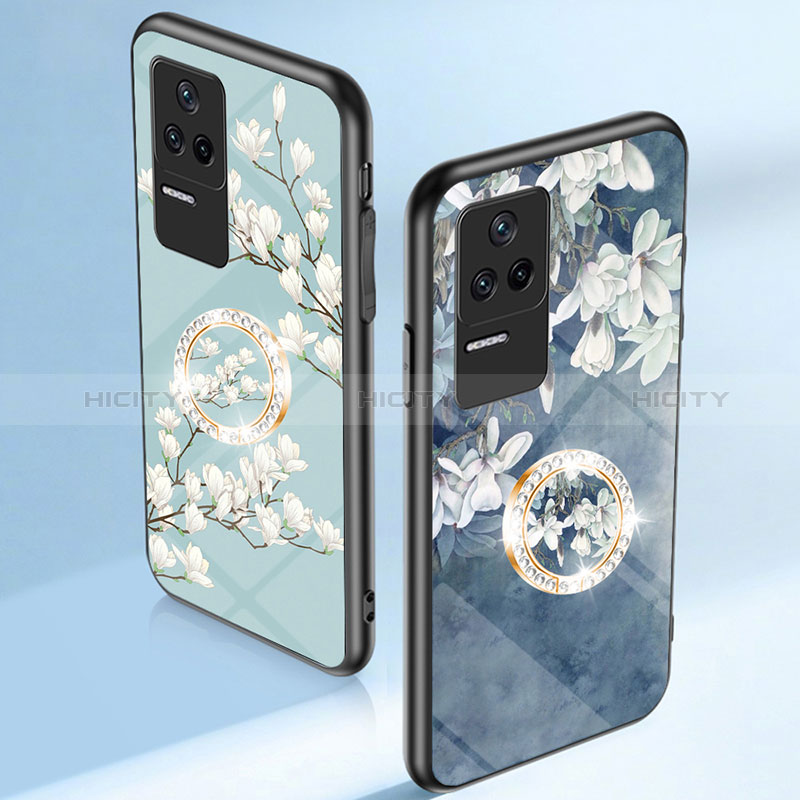 Coque Contour Silicone et Vitre Fleurs Miroir Etui Housse S01 pour Xiaomi Poco F4 5G Plus