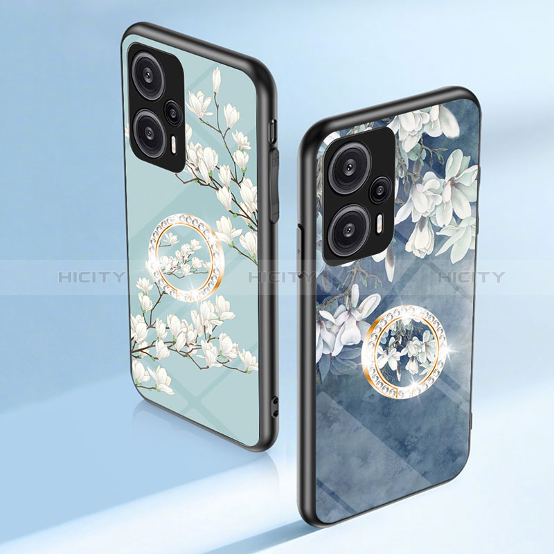 Coque Contour Silicone et Vitre Fleurs Miroir Etui Housse S01 pour Xiaomi Poco F5 5G Plus