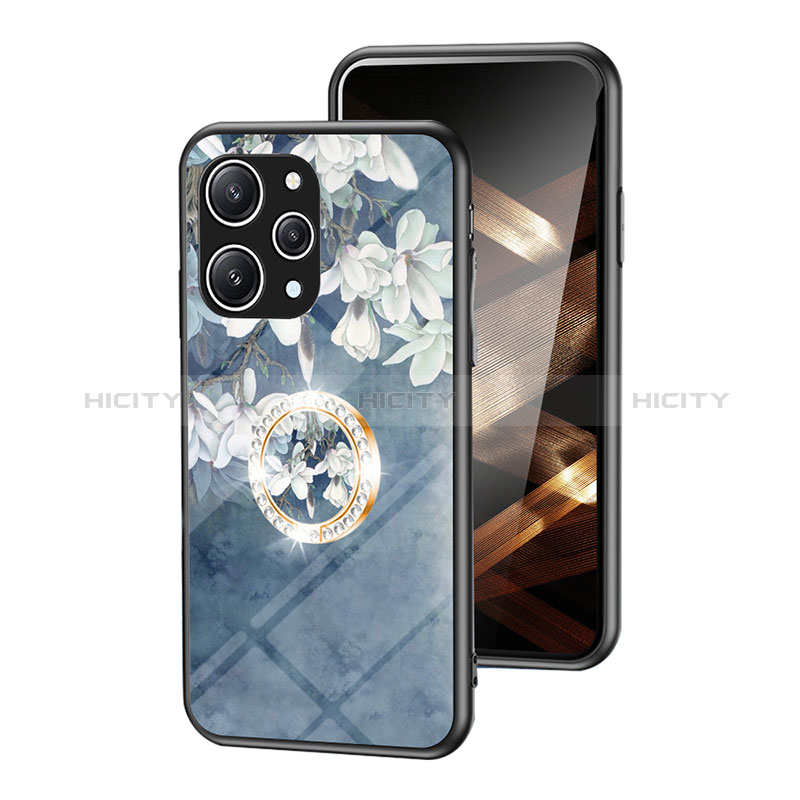 Coque Contour Silicone et Vitre Fleurs Miroir Etui Housse S01 pour Xiaomi Redmi 12 4G Plus