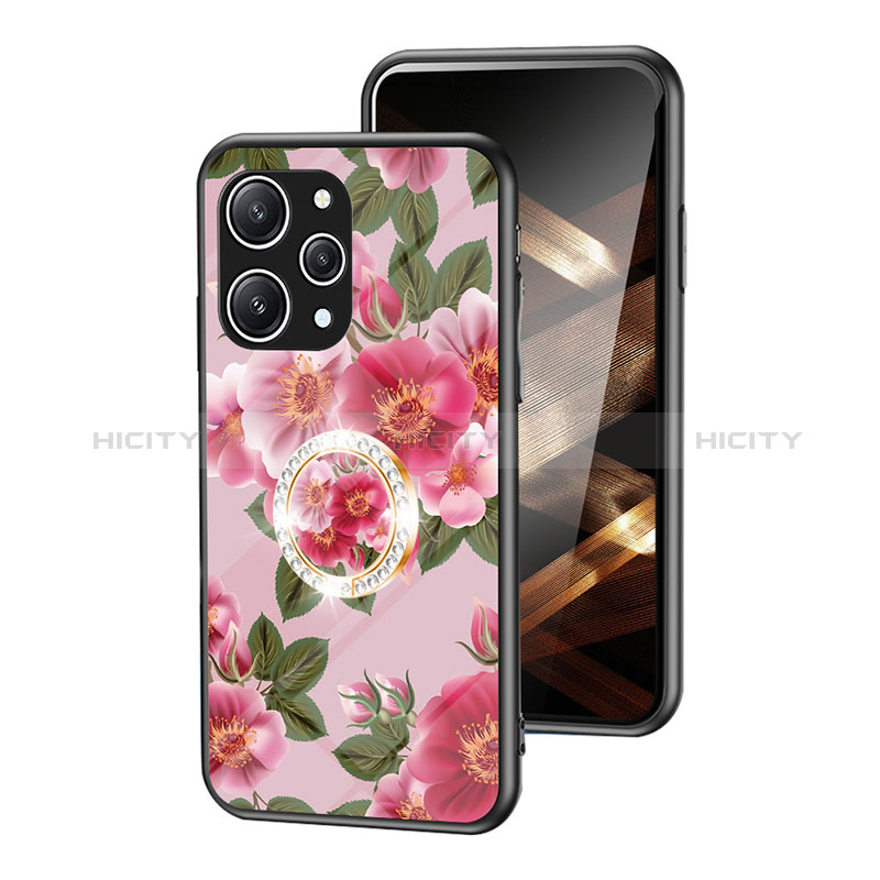 Coque Contour Silicone et Vitre Fleurs Miroir Etui Housse S01 pour Xiaomi Redmi 12 4G Plus