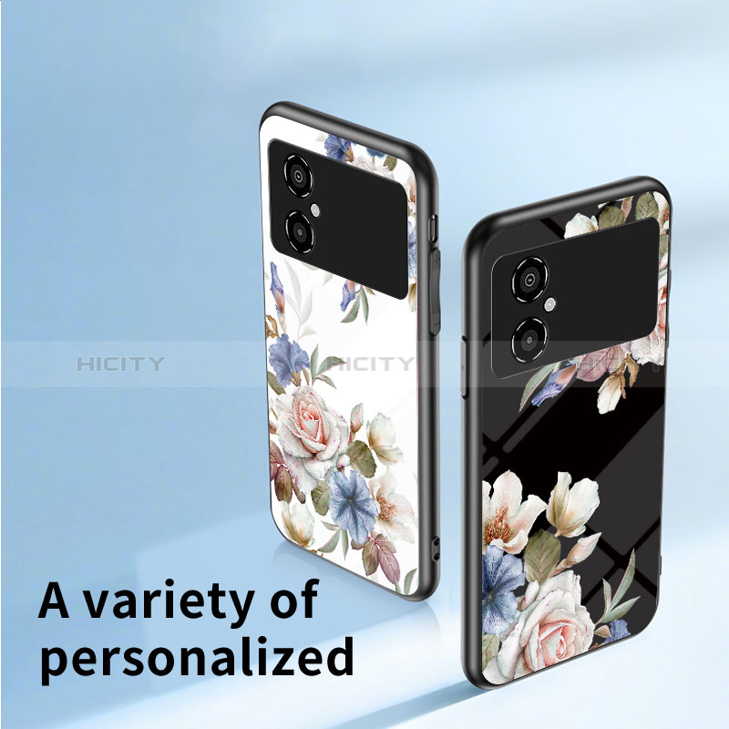 Coque Contour Silicone et Vitre Fleurs Miroir Etui Housse S01 pour Xiaomi Redmi Note 11R 5G Plus