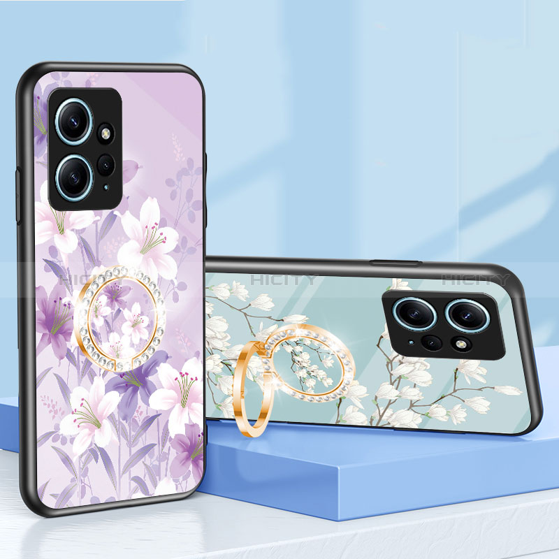 Coque Contour Silicone et Vitre Fleurs Miroir Etui Housse S01 pour Xiaomi Redmi Note 12 4G Plus