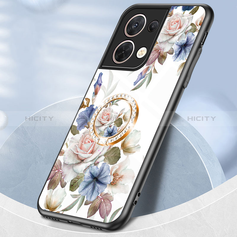 Coque Contour Silicone et Vitre Fleurs Miroir Etui Housse S01 pour Xiaomi Redmi Note 13 Pro 5G Plus