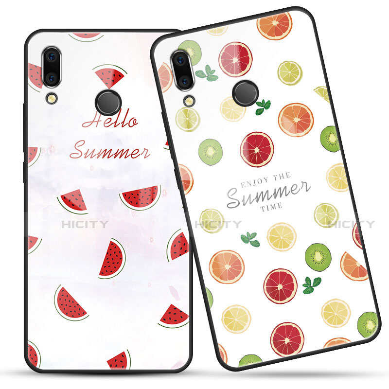 Coque Contour Silicone et Vitre Fruit Miroir Etui Housse pour Huawei Honor V10 Lite Plus