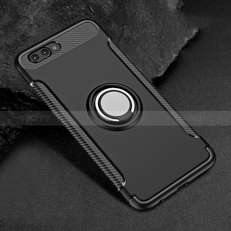 Coque Contour Silicone et Vitre Mat avec Support Bague Anneau pour Apple iPhone 8 Plus Noir Plus