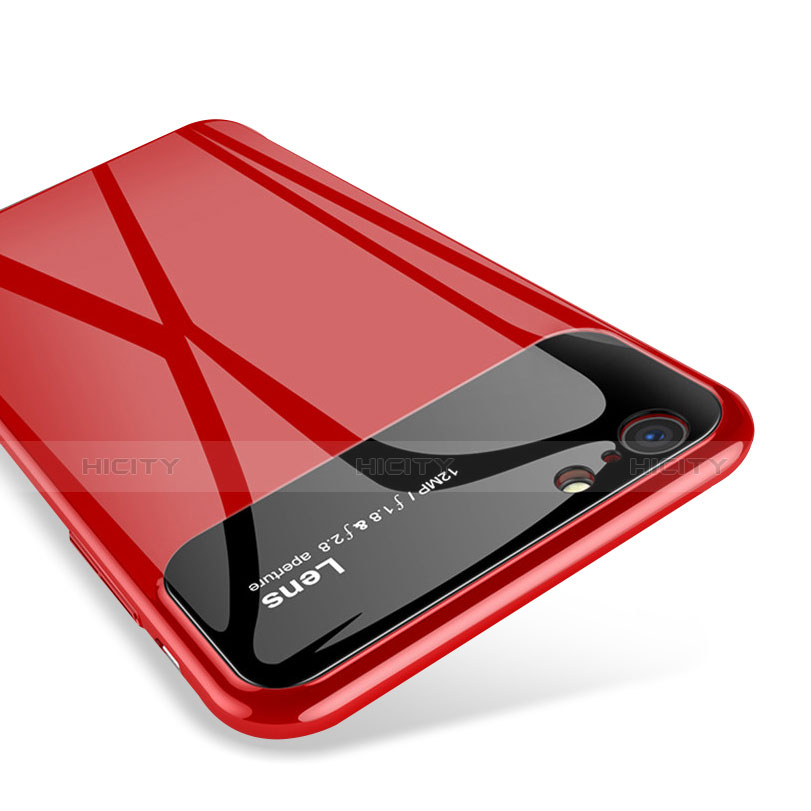 Coque Contour Silicone et Vitre Miroir Housse Etui pour Apple iPhone 6 Plus Rouge Plus