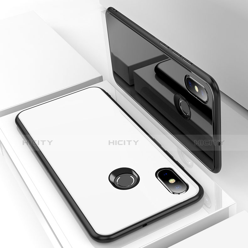 Coque Contour Silicone et Vitre Miroir Housse Etui pour Xiaomi Mi 8 Plus