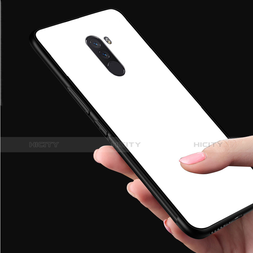 Coque Contour Silicone et Vitre Miroir Housse Etui pour Xiaomi Pocophone F1 Plus