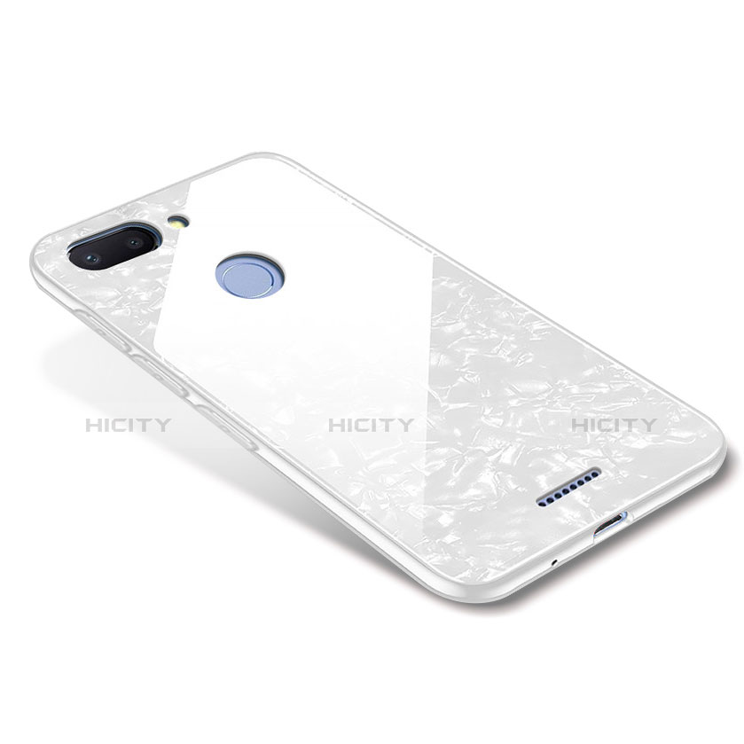 Coque Contour Silicone et Vitre Miroir Housse Etui pour Xiaomi Redmi 6 Blanc Plus