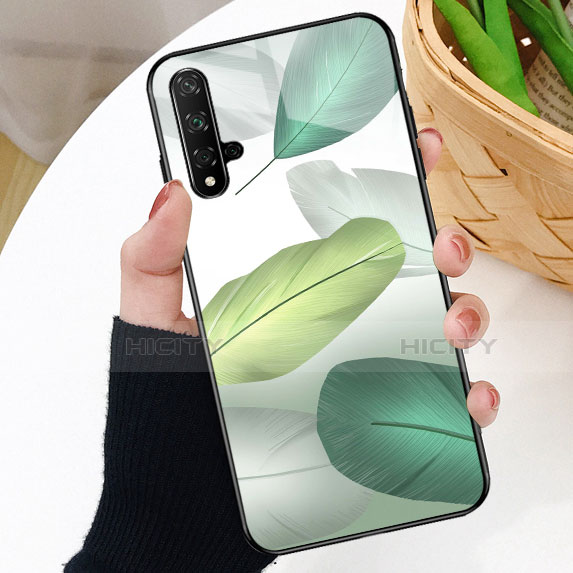 Coque Contour Silicone et Vitre Motif Fantaisie Miroir Etui Housse D01 pour Huawei Honor 20 Vert Plus