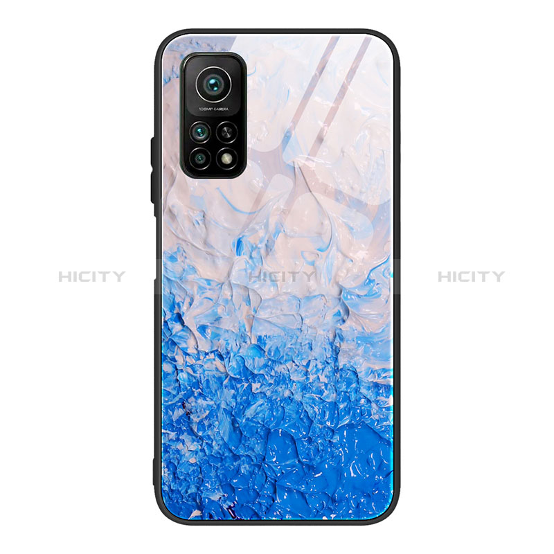 Coque Contour Silicone et Vitre Motif Fantaisie Miroir Etui Housse JM1 pour Xiaomi Mi 10T Pro 5G Bleu Plus