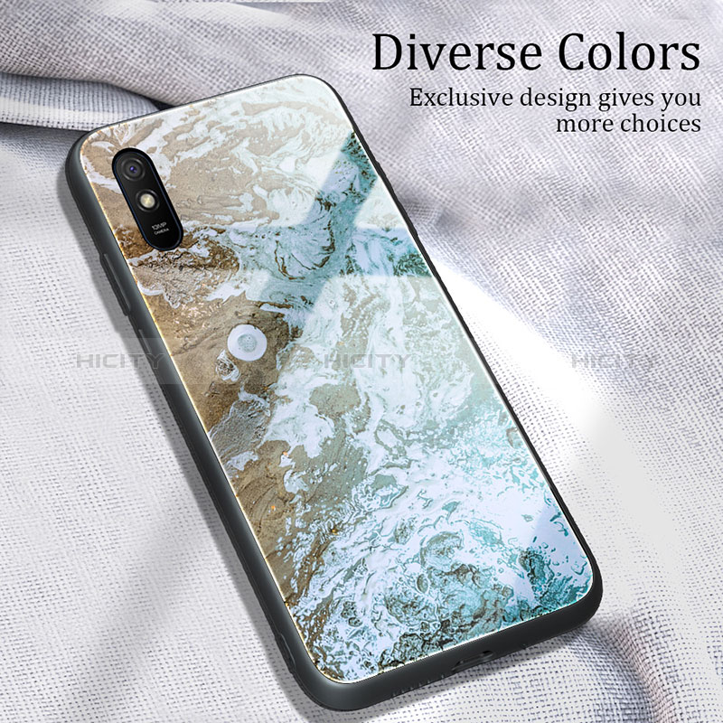 Coque Contour Silicone et Vitre Motif Fantaisie Miroir Etui Housse JM1 pour Xiaomi Redmi 9A Plus