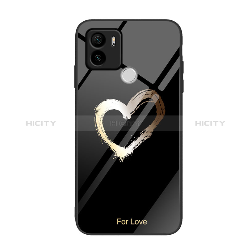 Coque Contour Silicone et Vitre Motif Fantaisie Miroir Etui Housse JM1 pour Xiaomi Redmi A1 Plus Noir Plus