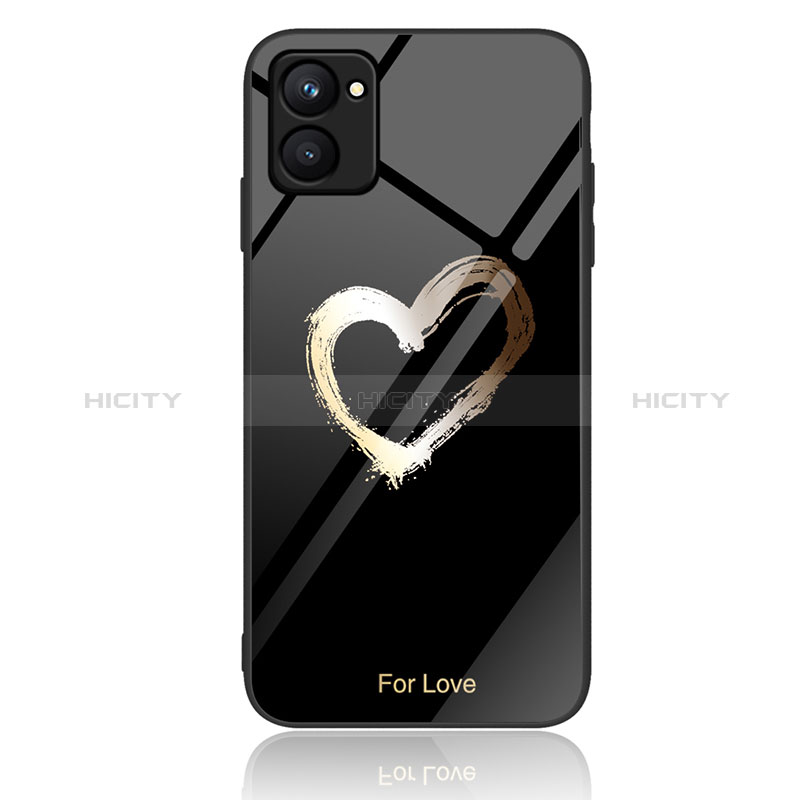 Coque Contour Silicone et Vitre Motif Fantaisie Miroir Etui Housse JM2 pour Realme C33 (2023) Noir Plus