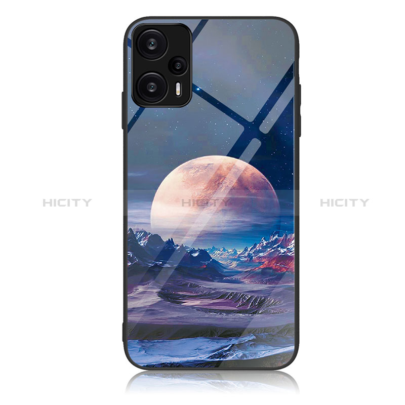 Coque Contour Silicone et Vitre Motif Fantaisie Miroir Etui Housse JM2 pour Xiaomi Poco F5 5G Bleu Plus