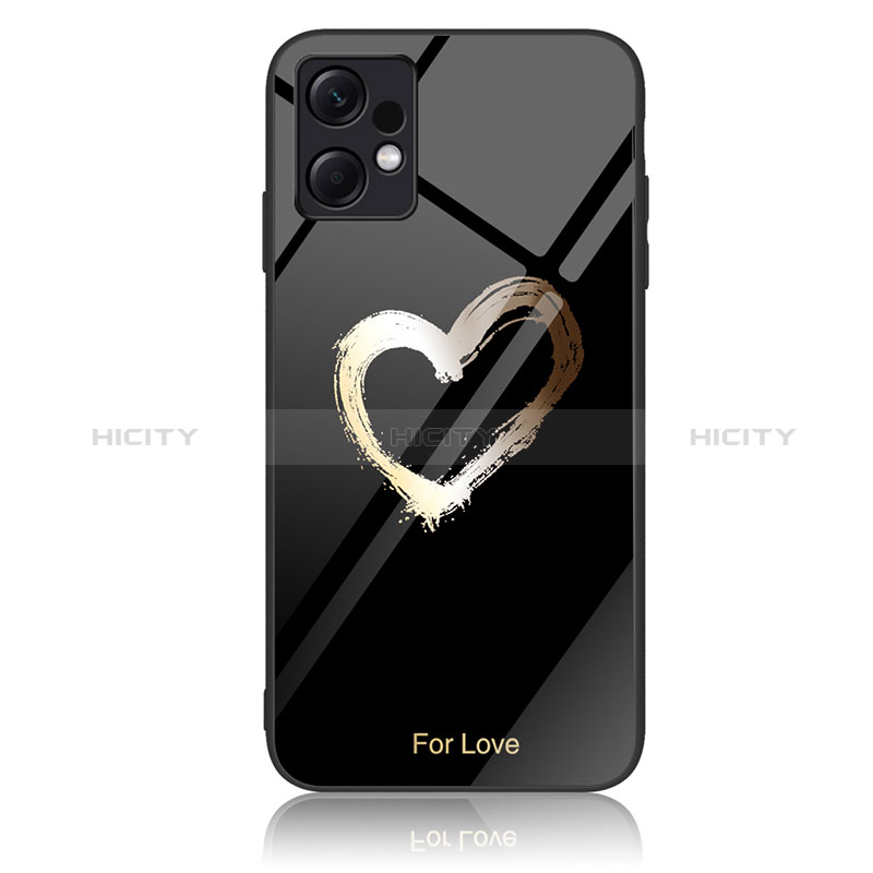 Coque Contour Silicone et Vitre Motif Fantaisie Miroir Etui Housse JM2 pour Xiaomi Redmi Note 12 4G Noir Plus