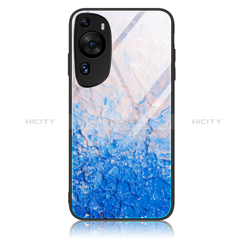 Coque Contour Silicone et Vitre Motif Fantaisie Miroir Etui Housse JM3 pour Huawei P60 Art Bleu Plus