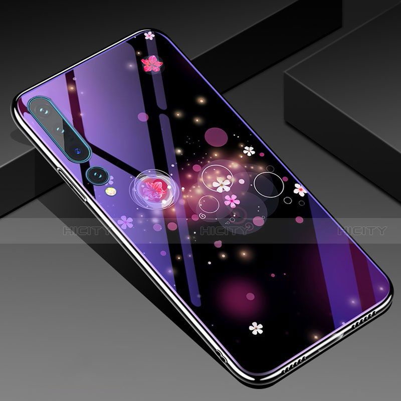 Coque Contour Silicone et Vitre Motif Fantaisie Miroir Etui Housse K01 pour Xiaomi Mi 10 Violet Plus