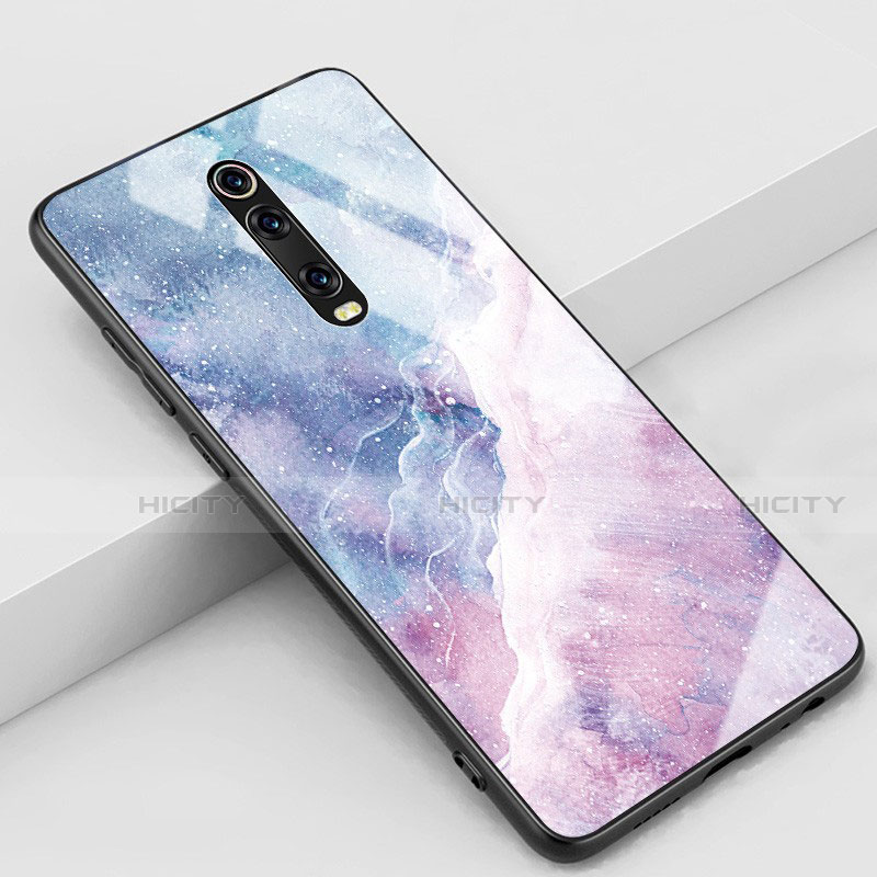 Coque Contour Silicone et Vitre Motif Fantaisie Miroir Etui Housse K01 pour Xiaomi Mi 9T Violet Plus