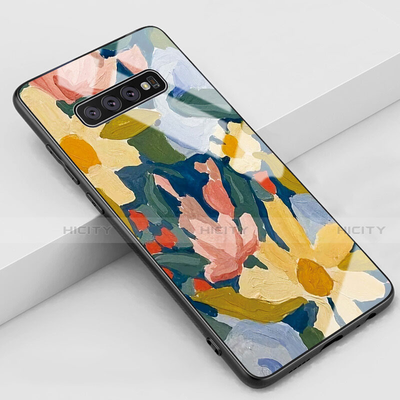 Coque Contour Silicone et Vitre Motif Fantaisie Miroir Etui Housse K04 pour Samsung Galaxy S10 Plus Plus