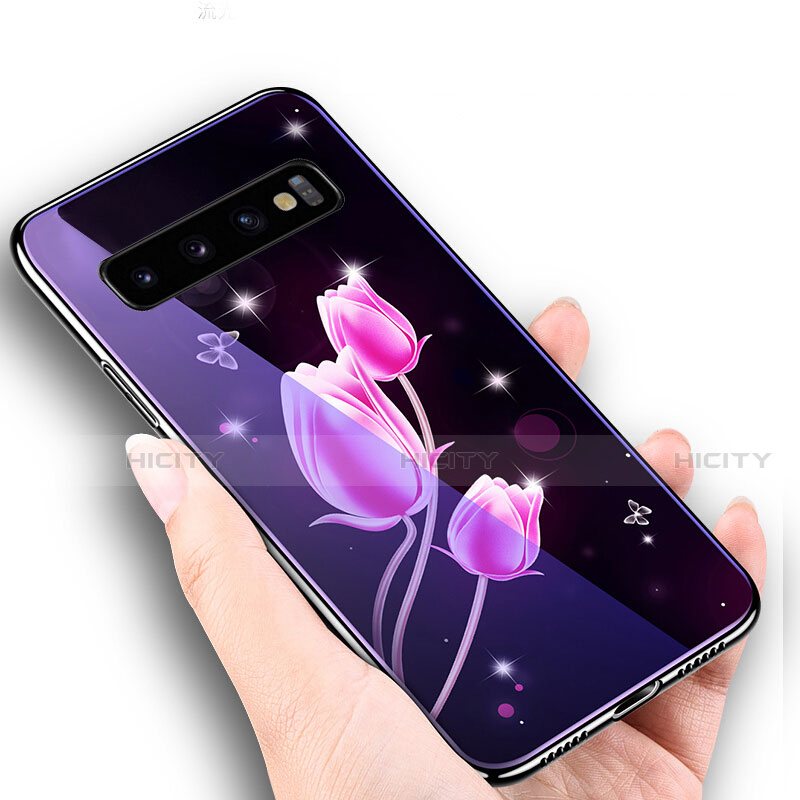 Coque Contour Silicone et Vitre Motif Fantaisie Miroir Etui Housse K05 pour Samsung Galaxy S10 Plus