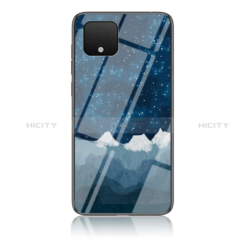 Coque Contour Silicone et Vitre Motif Fantaisie Miroir Etui Housse LS1 pour Google Pixel 4 Bleu Plus