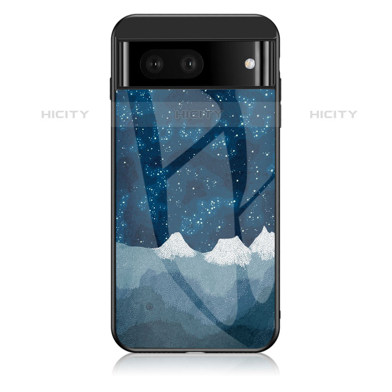 Coque Contour Silicone et Vitre Motif Fantaisie Miroir Etui Housse LS1 pour Google Pixel 7 5G Bleu Plus