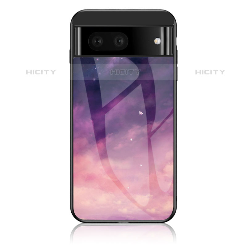 Coque Contour Silicone et Vitre Motif Fantaisie Miroir Etui Housse LS1 pour Google Pixel 7 5G Violet Plus