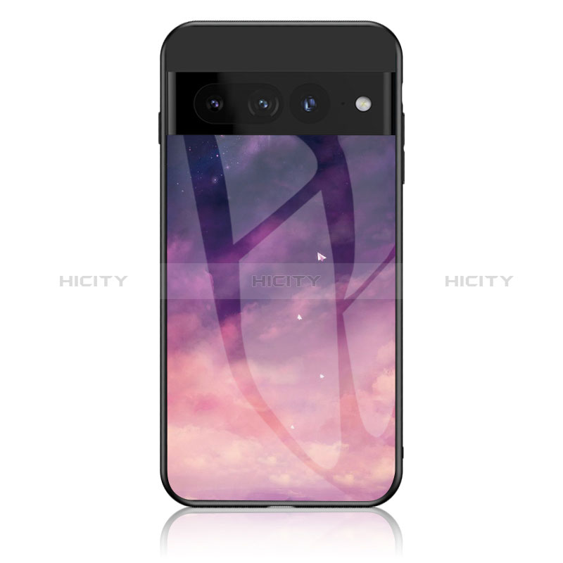 Coque Contour Silicone et Vitre Motif Fantaisie Miroir Etui Housse LS1 pour Google Pixel 7 Pro 5G Violet Plus