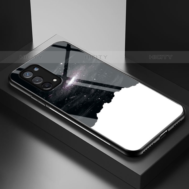 Coque Contour Silicone et Vitre Motif Fantaisie Miroir Etui Housse LS1 pour OnePlus Nord N200 5G Noir Plus